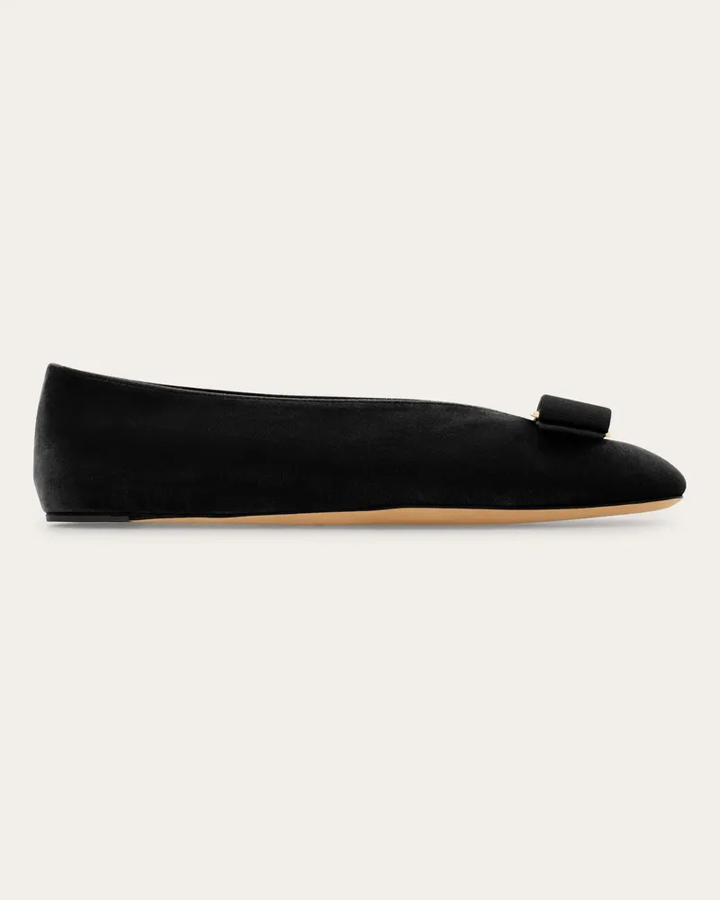 Ferragamo Donna Ballerina fiocco Vara Nero Nero
