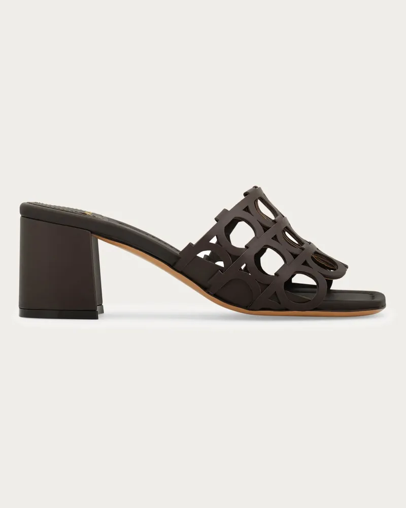 Ferragamo Donna Sandalo Gancini Marrone Marrone