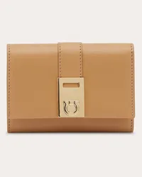 Ferragamo Donna Portafoglio compatto Hug Beige Beige