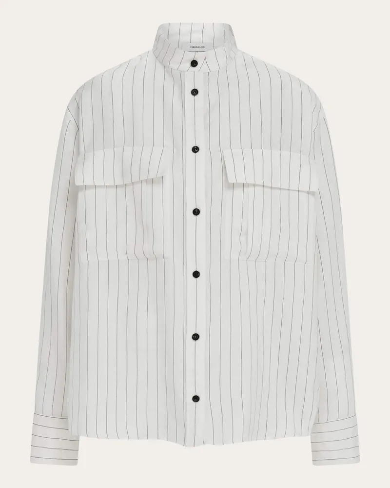 Ferragamo Donna Camicia con tasconi Bianco Bianco
