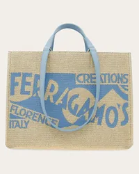 Ferragamo Donna Tote bag con logo (M) Beige Beige