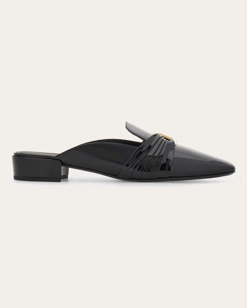 Ferragamo Donna Mule ornamento Gancini Nero Nero