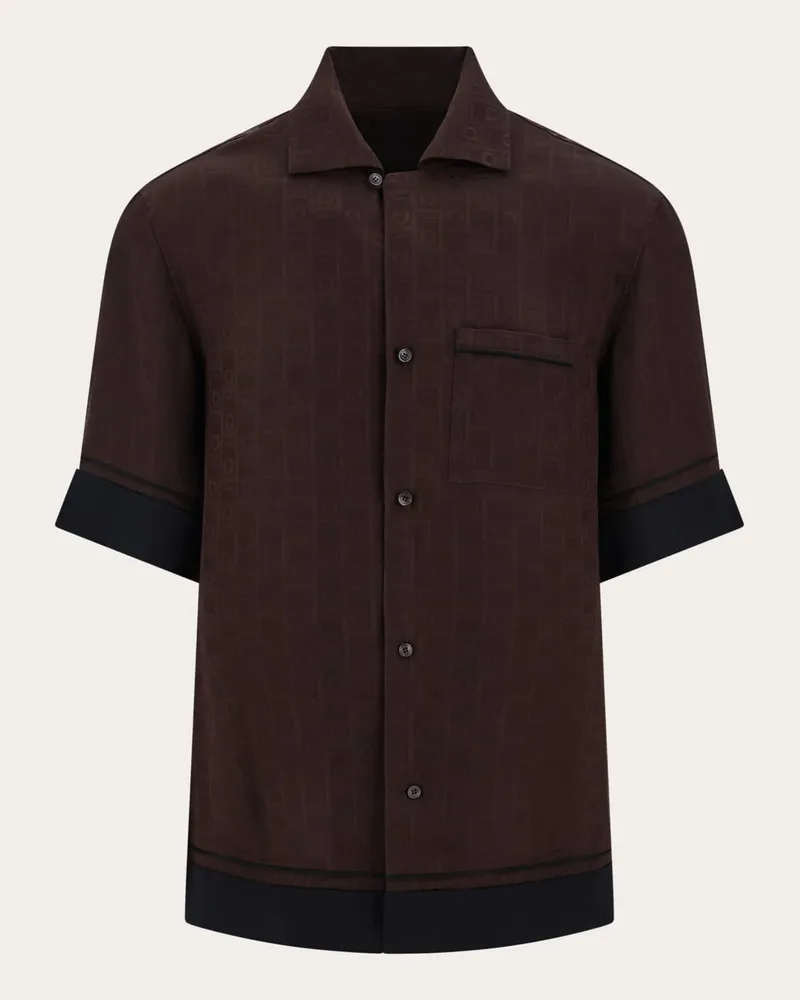 Ferragamo Uomo Camicia manica corta Ferragamo Monogram Marrone Marrone
