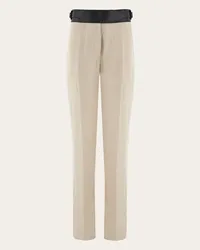 Ferragamo Donna Pantalone con cintura in eco pelle Beige Beige