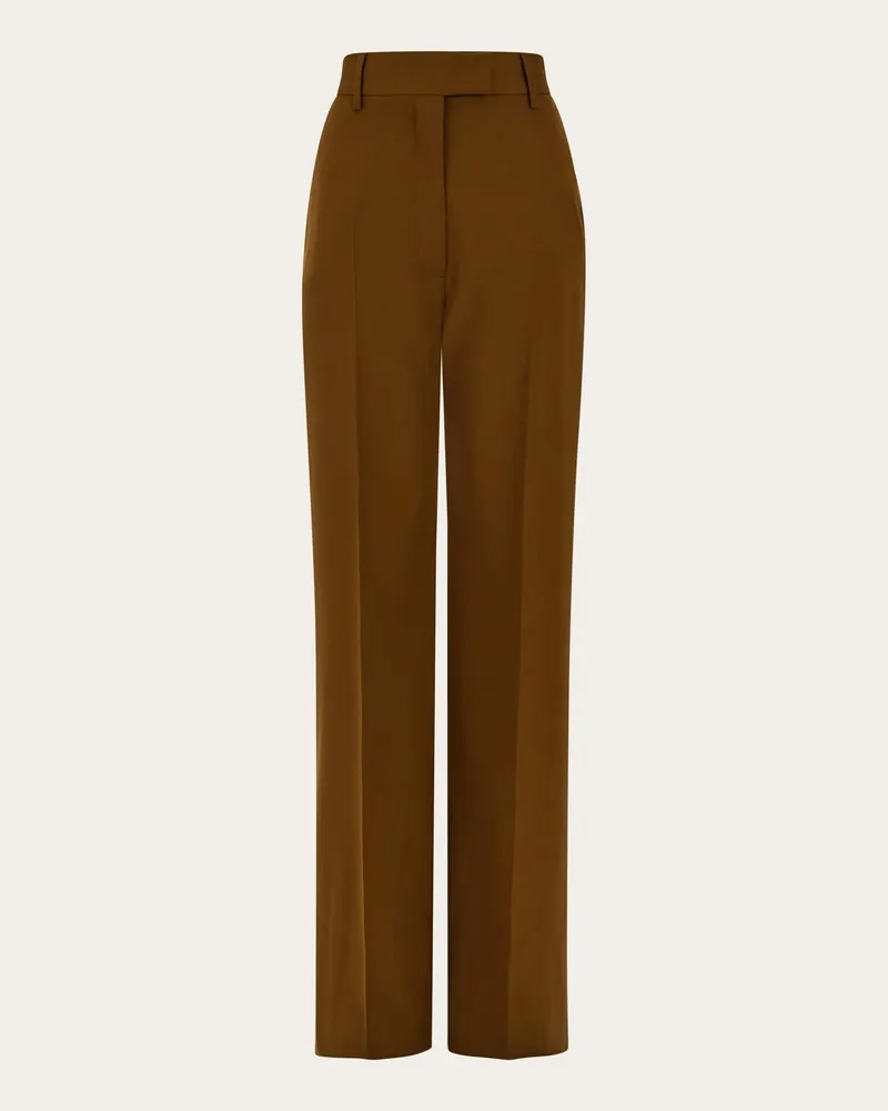 Ferragamo Donna Pantalone sartoriale in chevron Marrone Marrone