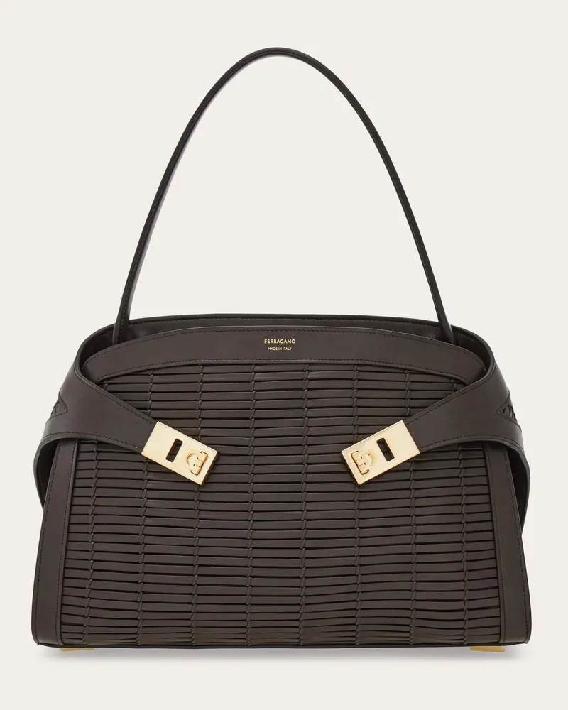 Ferragamo Donna Borsa a spalla Hug soft (M) Marrone Marrone
