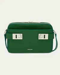 Ferragamo Uomo Borsa a spalla con fibbie Gancini Verde Verde