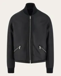 Ferragamo Uomo Bomber in merinos Nero Nero