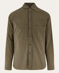 Ferragamo Uomo Camicia sportiva a manica lunga Grigio Grigio