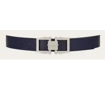 Uomo Cintura reversibile e regolabile Gancini Blu