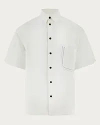 Ferragamo Uomo Camicia bowling a manica corta Bianco Bianco