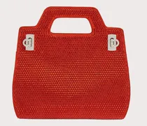 Donna Mini bag Wanda con cristalli Rosso