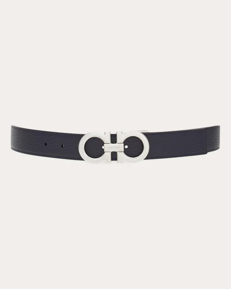 Ferragamo Uomo Cintura reversibile e regolabile Gancini Blu Blu