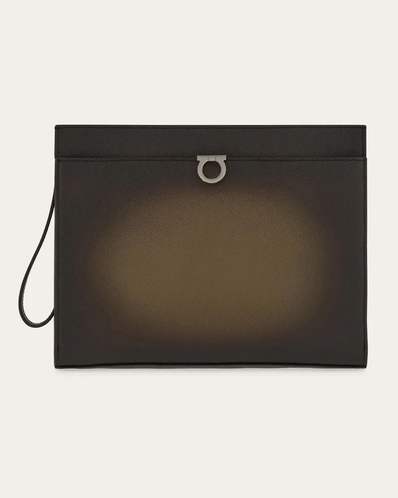 Ferragamo Uomo Pouch Gancini Verde Verde