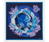 Donna Foulard in seta stampa Tulipani Blu