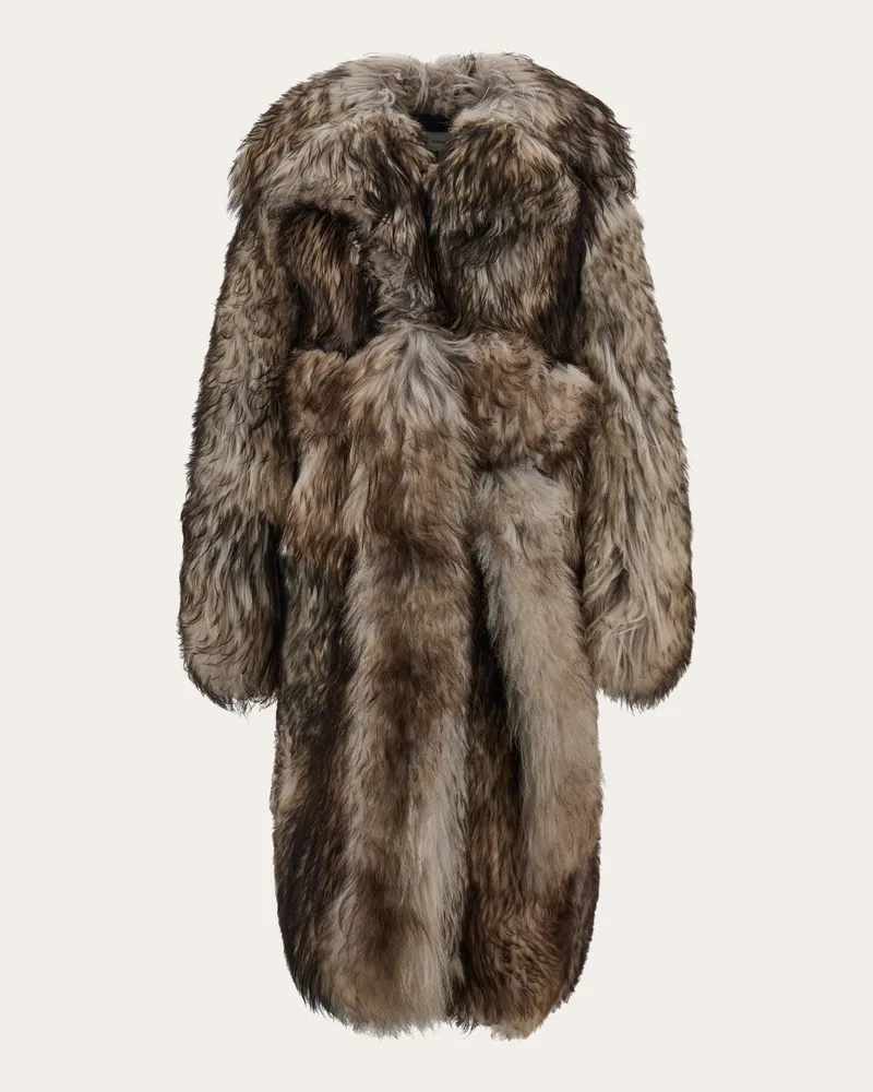 Ferragamo Donna Cappotto in pelle e shearling Nero Nero