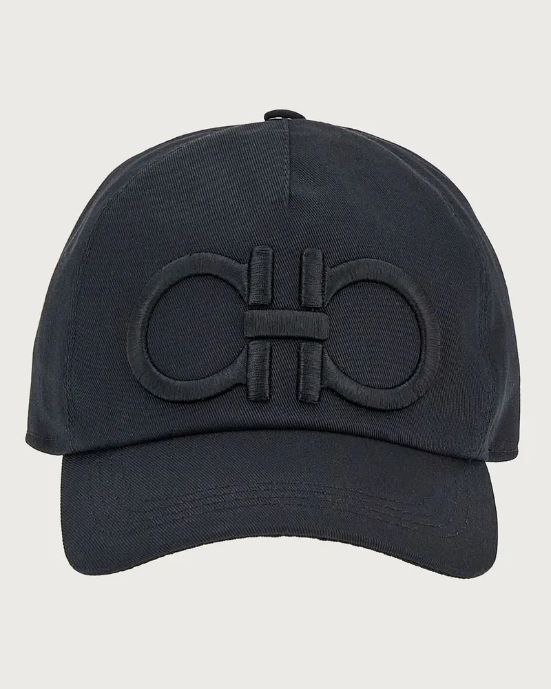 Ferragamo Uomo Cappellino Gancini Nero Nero