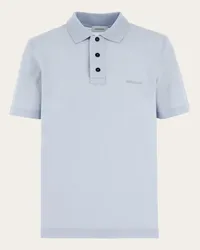 Ferragamo Uomo Polo con logo Blu Blu