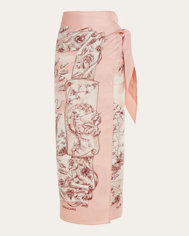 Ferragamo Donna Sarong in seta stampa Etnica Rosa Rosa