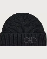 Ferragamo Uomo Cappellino in lana tricot Nero Nero