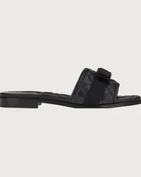 Ferragamo Donna Slide trapuntata fiocco Vara Nero Nero