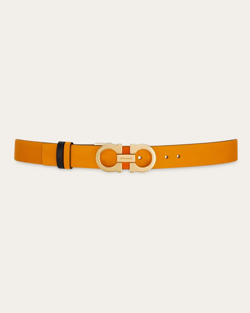 Ferragamo Donna Cintura reversibile e regolabile Gancini Arancione Arancione