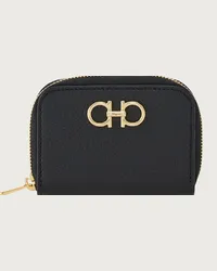 Ferragamo Donna Porta carte di credito Gancini Nero Nero