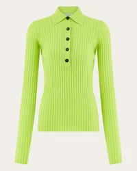 Ferragamo Donna Polo slim a manica lunga Verde Verde