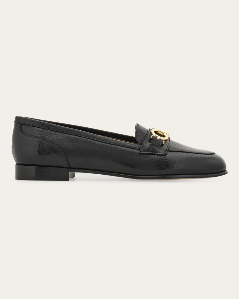 Ferragamo Donna Mocassino ornamento Gancini Nero Nero