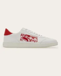 Ferragamo Uomo Sneaker bassa con logo Bianco Bianco