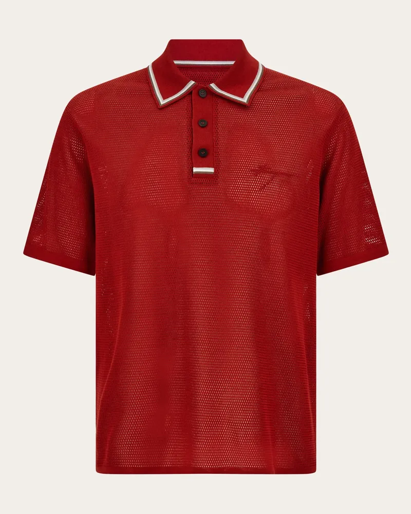 Ferragamo Uomo Polo con firma Marrone Marrone