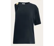 Donna T-shirt con clip bijoux Nero