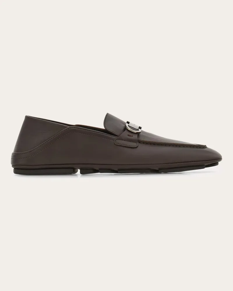 Ferragamo Uomo Driver ibrido ornamento Gancini Marrone Marrone