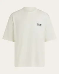 Ferragamo Uomo T-shirt in cotone e seta Bianco Bianco