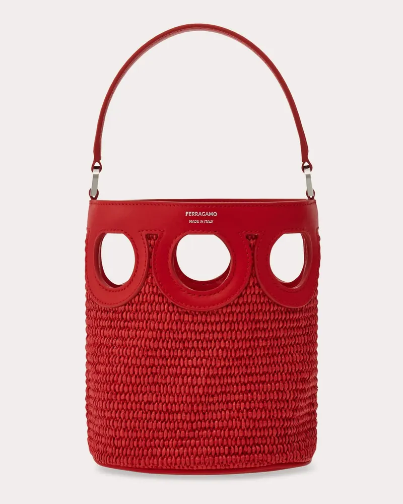 Ferragamo Donna Secchiello con trama Gancini (XS) Rosso Rosso