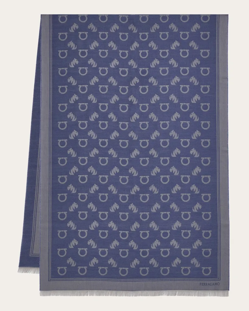 Ferragamo Uomo Stola Felino Blu Blu