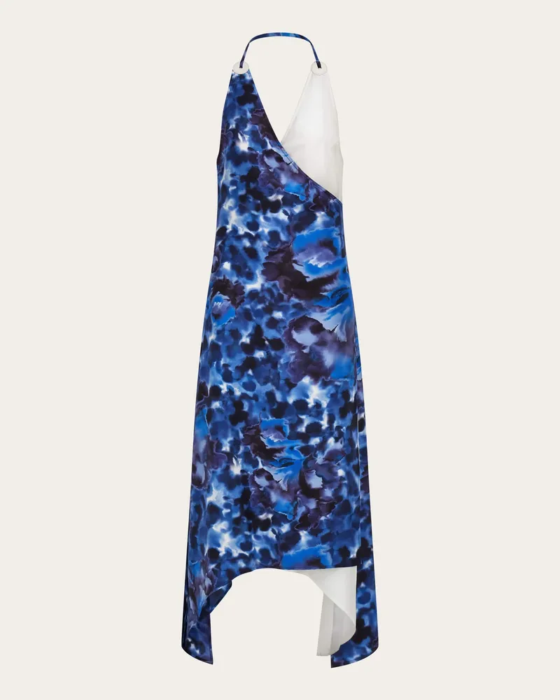 Ferragamo Donna Abito incrociato stampa Garofano Blu Blu