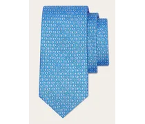 Uomo Cravatta in seta stampa Timbro Blu