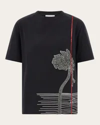 Ferragamo Donna T-shirt con ricamo Nero Nero