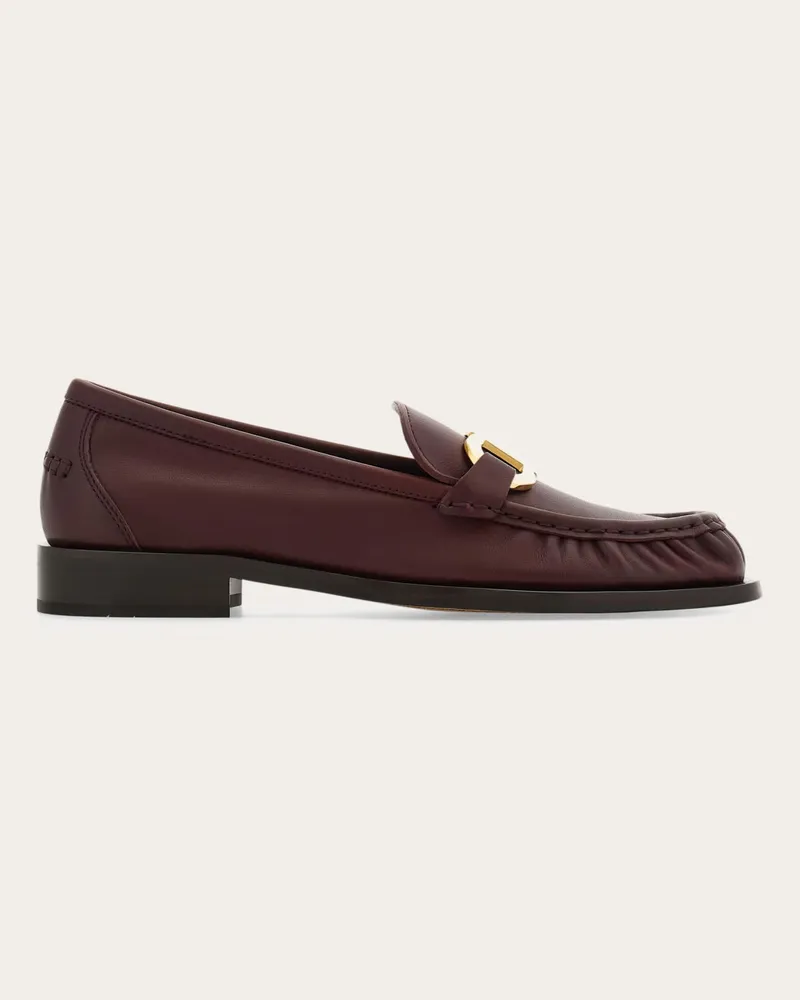 Ferragamo Donna Mocassino ornamento Gancini Rosso Rosso