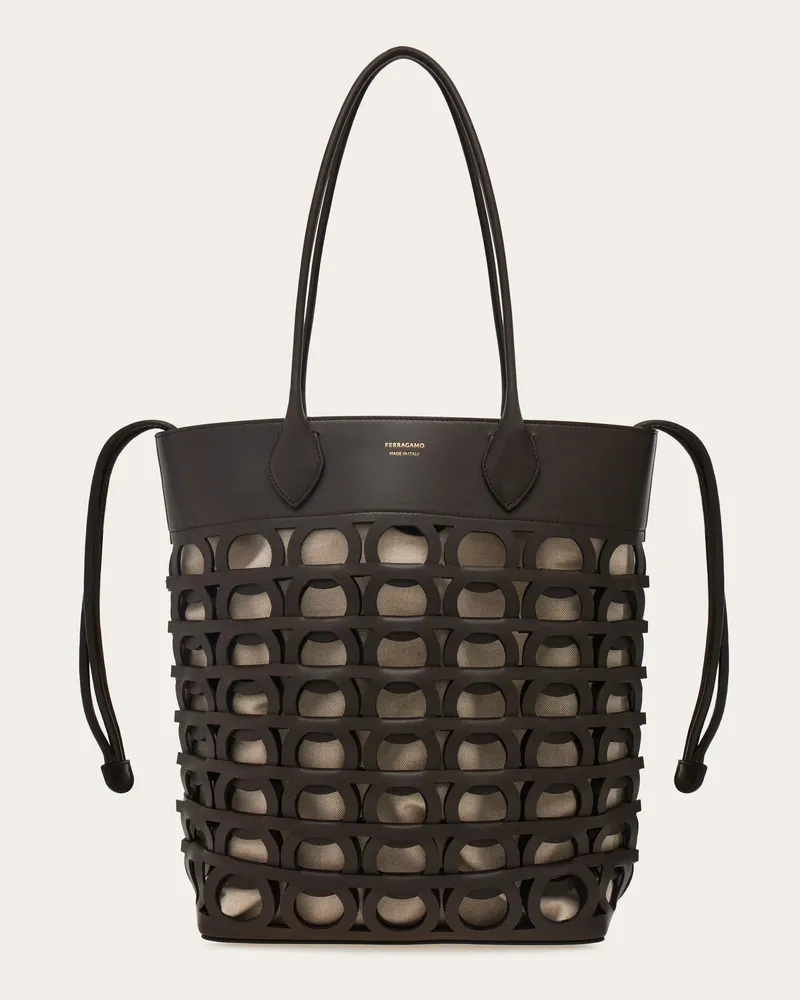 Ferragamo Donna Tote bag Gancini (M) Marrone Marrone