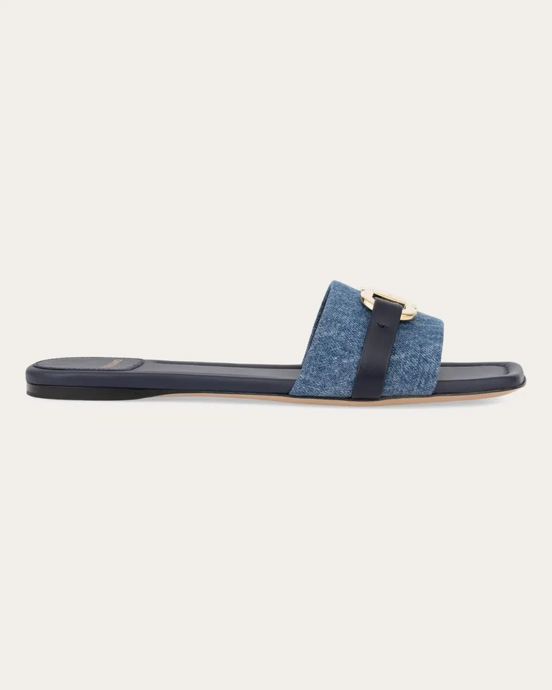 Ferragamo Donna Slide ornamento Gancini Blu Blu