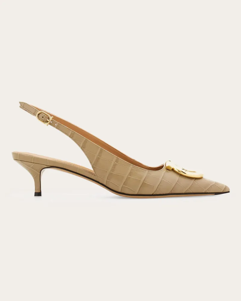 Ferragamo Donna Slingback maxi Gancini Beige Beige