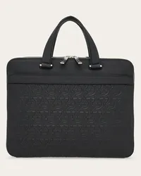 Ferragamo Uomo Borsa business con goffratura Gancini Nero Nero