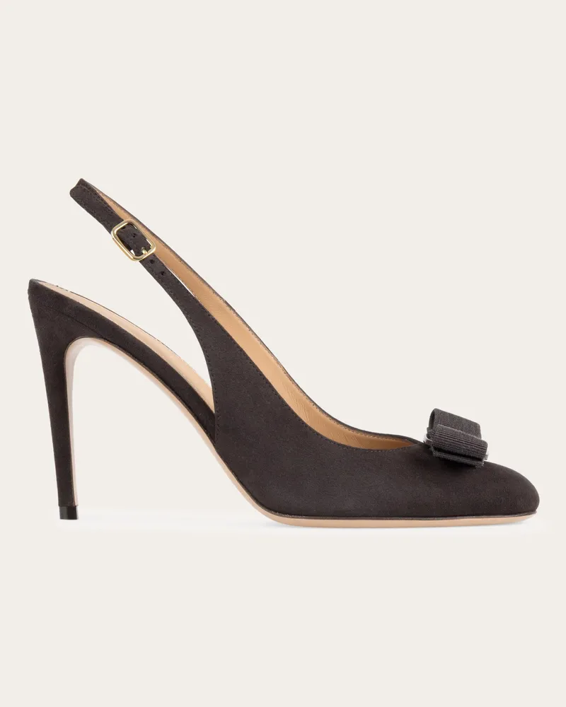 Ferragamo Donna Slingback fiocco Vara Marrone Marrone