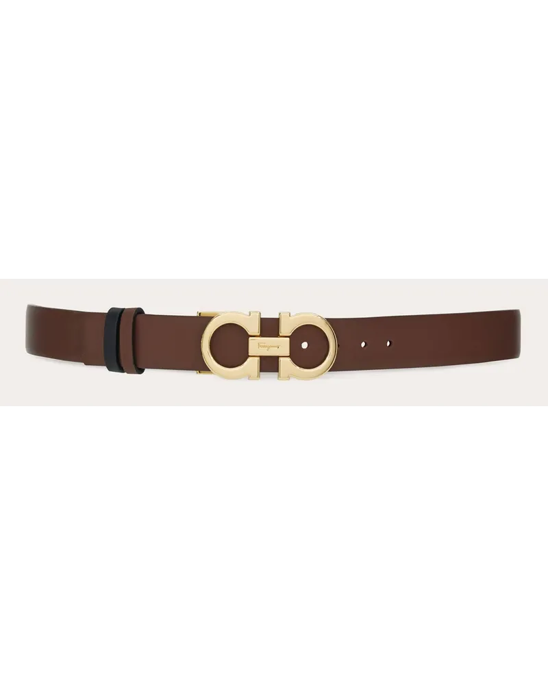 Ferragamo Donna Cintura reversibile e regolabile Gancini Marrone Marrone