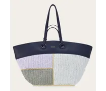 Donna Tote bag patchwork (L) Blu