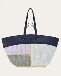 Ferragamo Donna Tote bag patchwork (L) Blu Blu