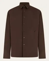 Ferragamo Uomo Camicia a manica lunga Marrone Marrone