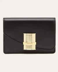 Ferragamo Donna Porta carte di credito Fiamma Nero Nero